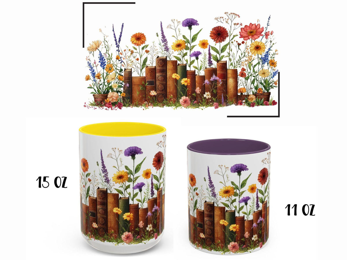 Book Lover Floral Mug Wildflower Garden Reader Cup Gift