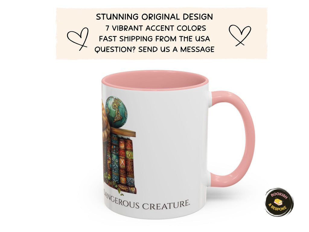 Book Lover Cat Reader Gift, A Well-Read Woman Is a Dangerous Creature Mug