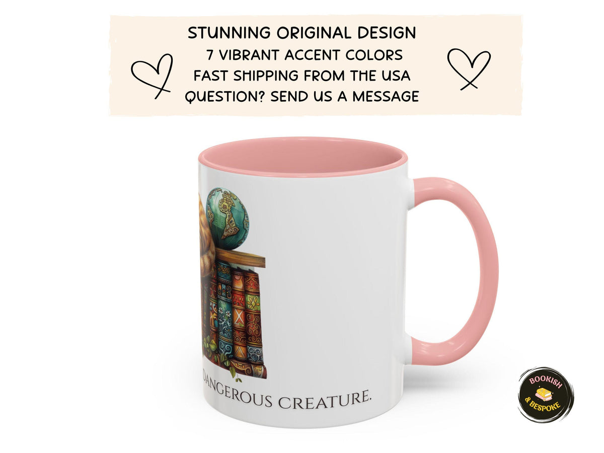 Book Lover Cat Reader Gift, A Well-Read Woman Is a Dangerous Creature Mug
