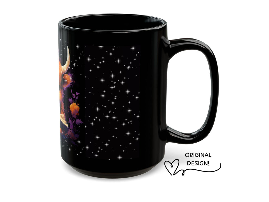 Highland Cow Reading Book Mug, Cozy Fantasy Reader Gift