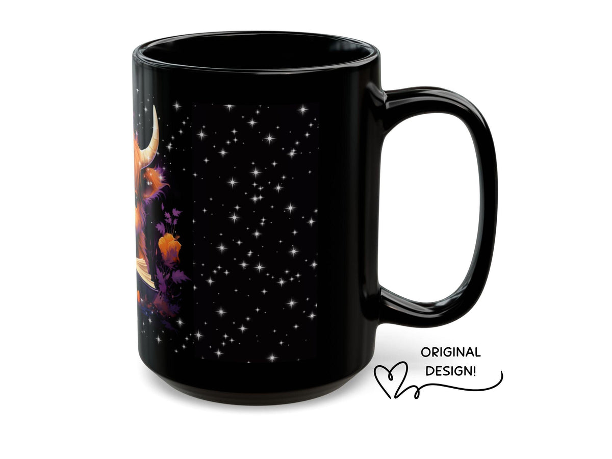 Highland Cow Reading Book Mug, Cozy Fantasy Reader Gift