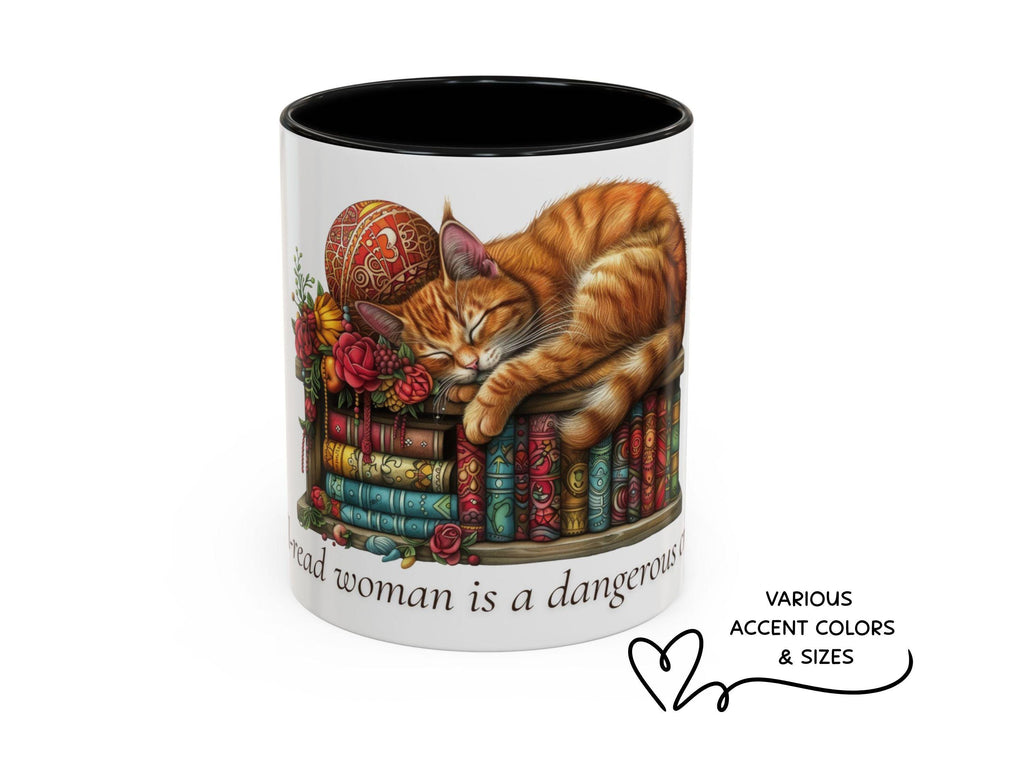 Book Lover Mug, Ginger Cat, Cozy Literary Gift