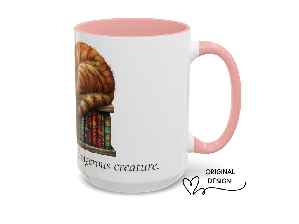 Book Lover Mug, Ginger Cat, Cozy Literary Gift