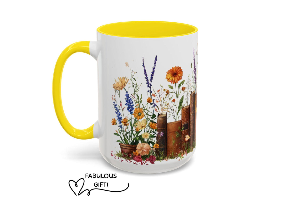 Book Lover Floral Mug Wildflower Garden Reader Cup Gift