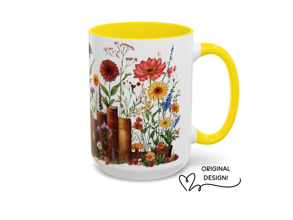 Book Lover Floral Mug Wildflower Garden Reader Cup Gift