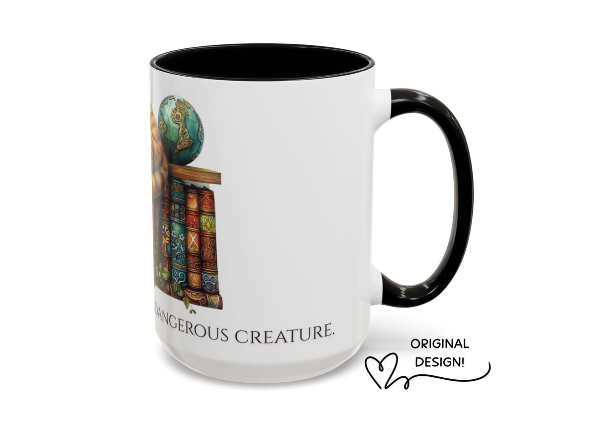 Book Lover Cat Reader Gift, A Well-Read Woman Is a Dangerous Creature Mug