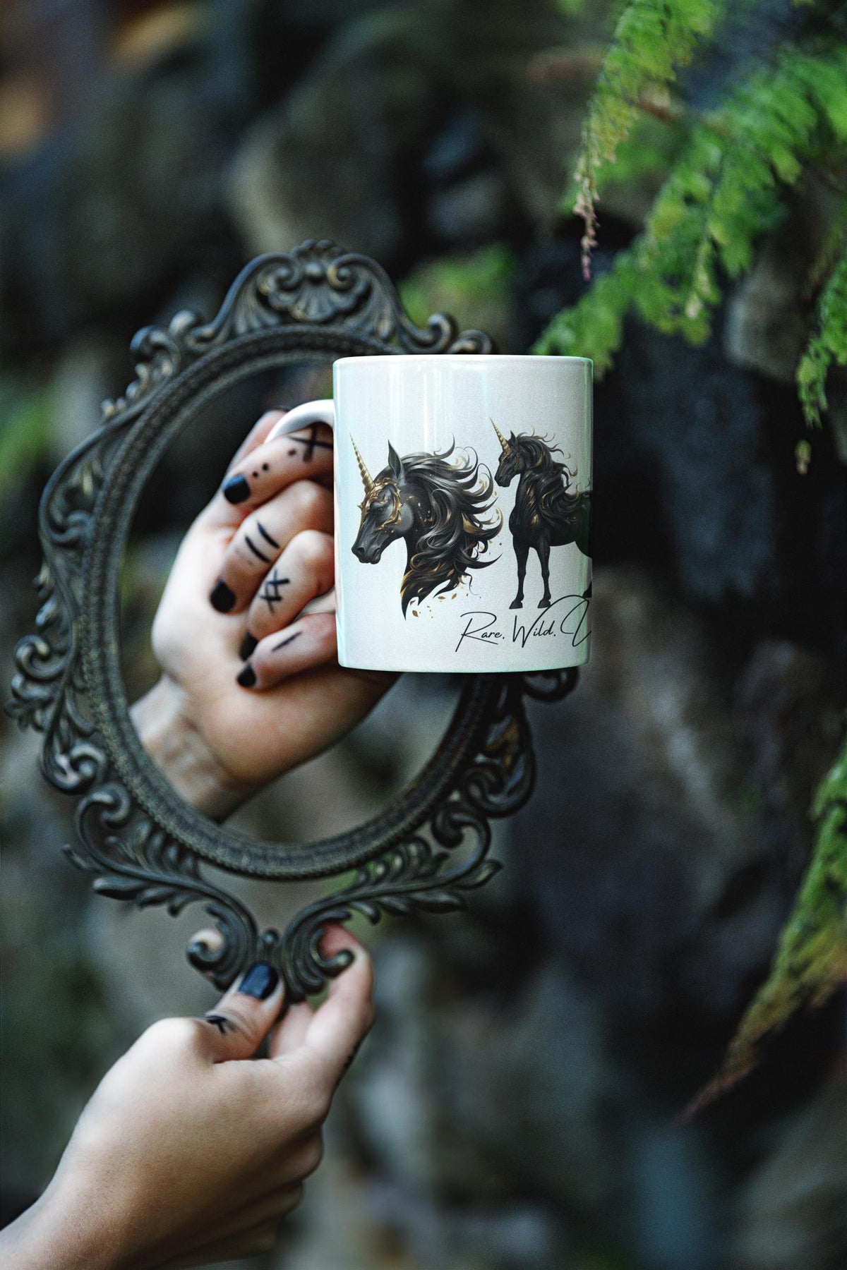 Dark Fantasy Unicorn Coffee Mug, Gothic Magical Gift