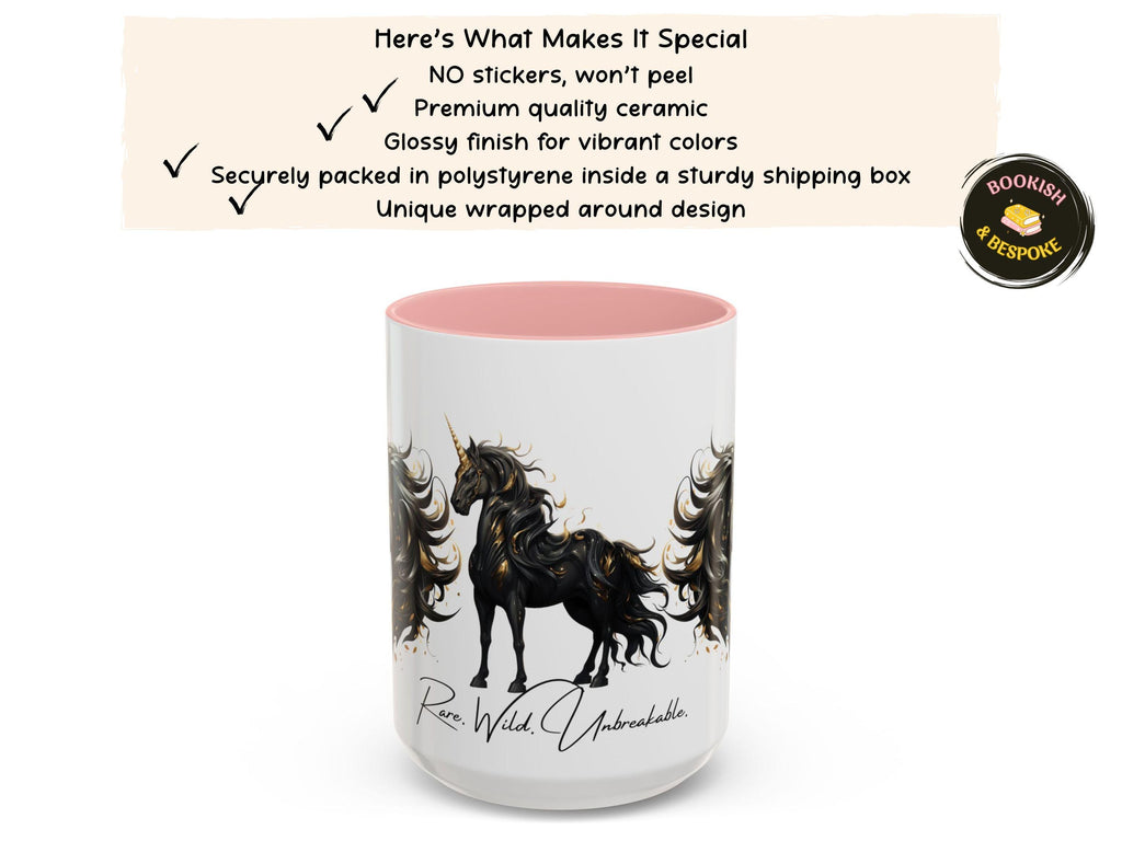 Dark Fantasy Unicorn Coffee Mug, Gothic Magical Gift