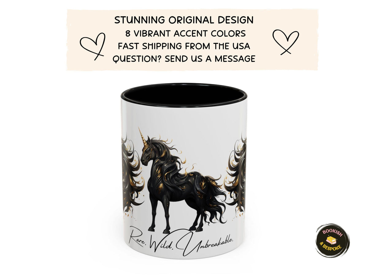 Dark Fantasy Unicorn Coffee Mug, Gothic Magical Gift