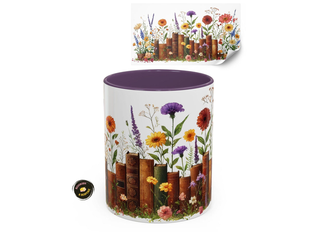 Book Lover Floral Mug Wildflower Garden Reader Cup Gift