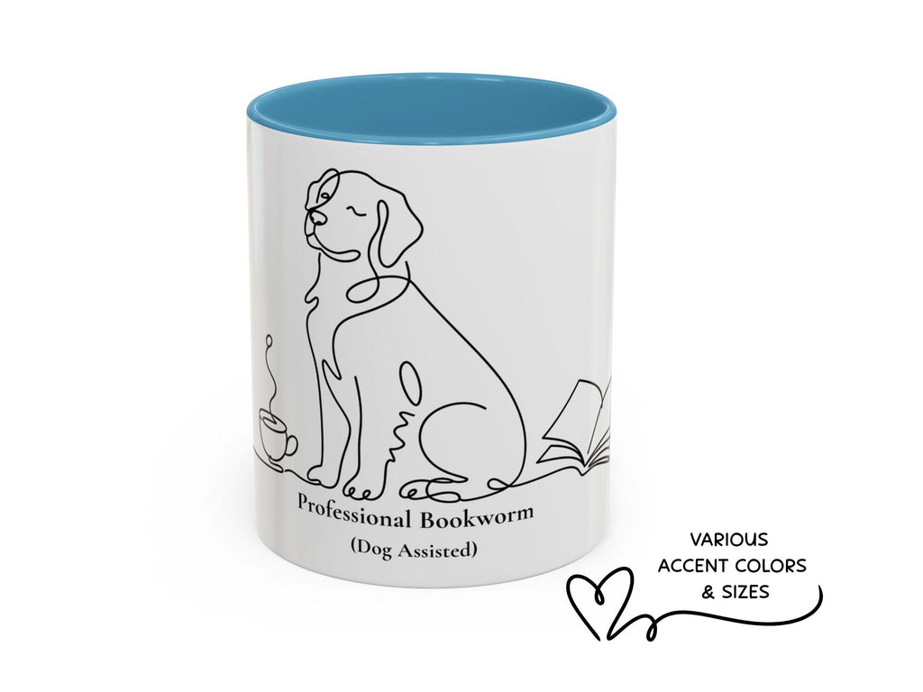 Dog Mom Bookworm Mug, Professional Reader Coffee Cup, Cozy Reading Gift