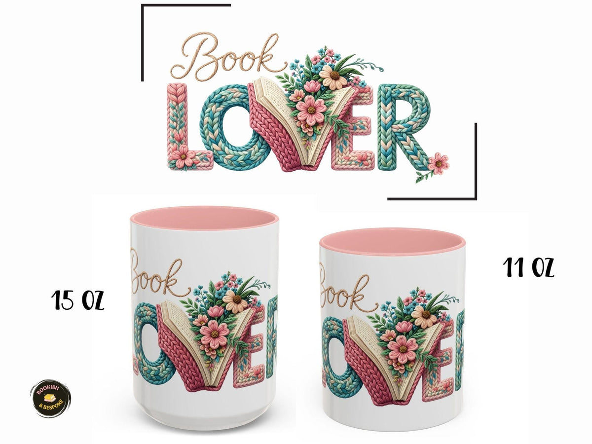 Knitting Book Lover Mug, Reader Gift for Knitters