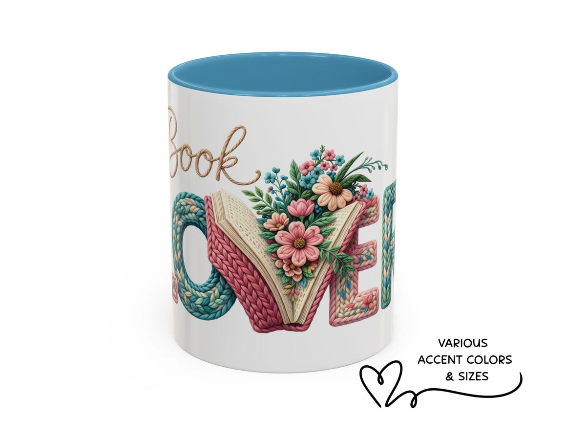 Knitting Book Lover Mug, Reader Gift for Knitters