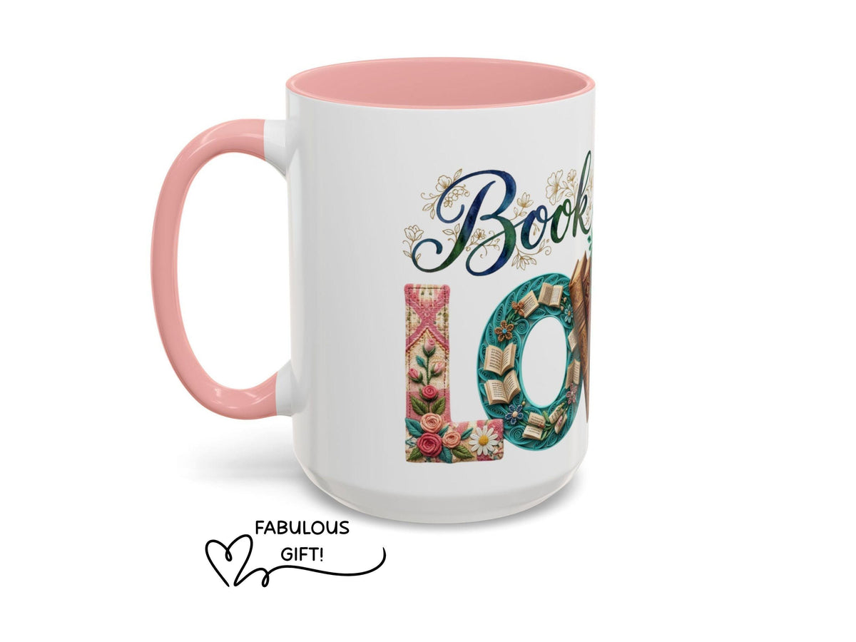 Boho Floral Book Lover Mug, Artistic Reader Gift for Women