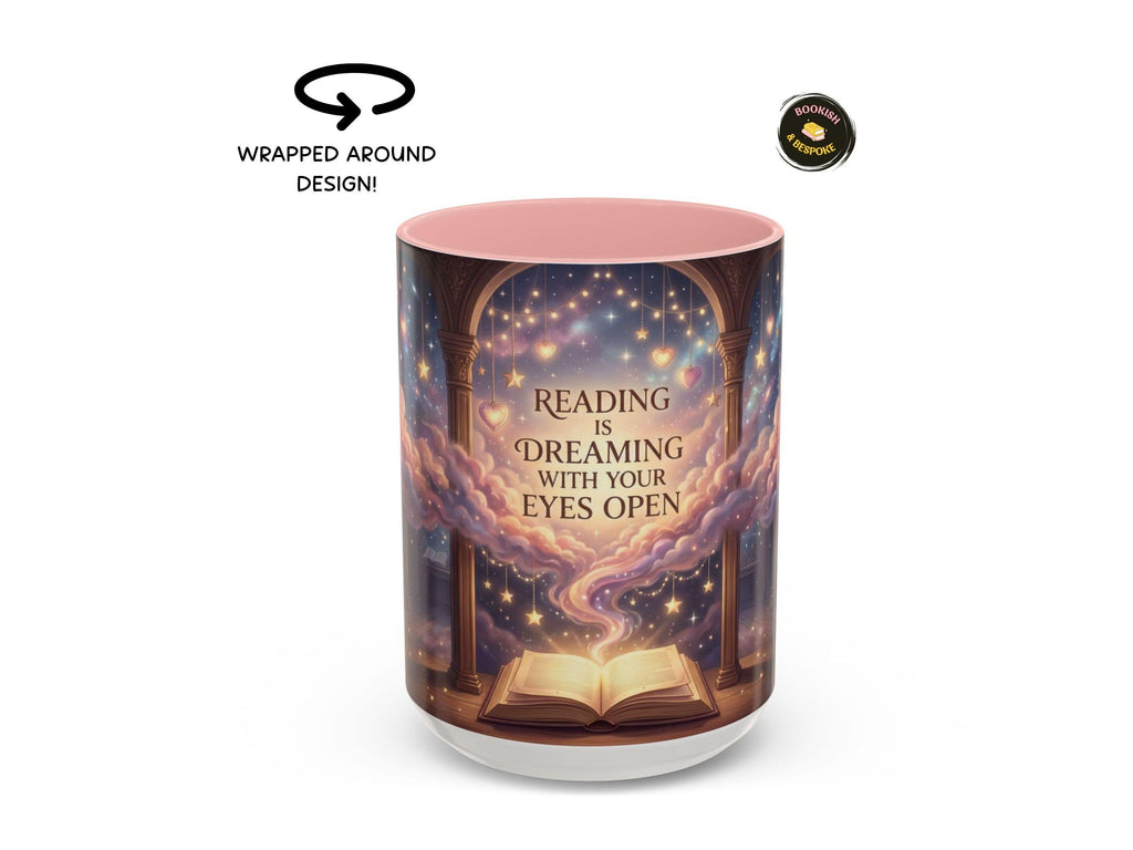 Magical Library Mug, Reading Is Dreaming, Fantasy Reader Gift, Cozy Bookworm Coffee Cup