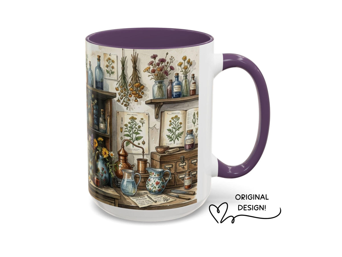 Botanical Library Ceramic Mug, Cozy Reader Cottagecore Book Lover Gift
