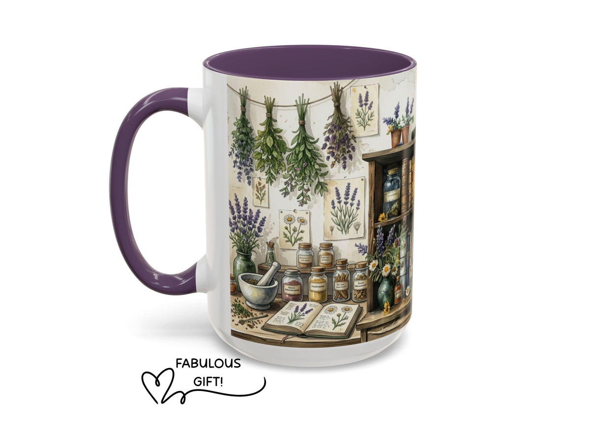 Botanical Library Ceramic Mug, Cozy Reader Cottagecore Book Lover Gift