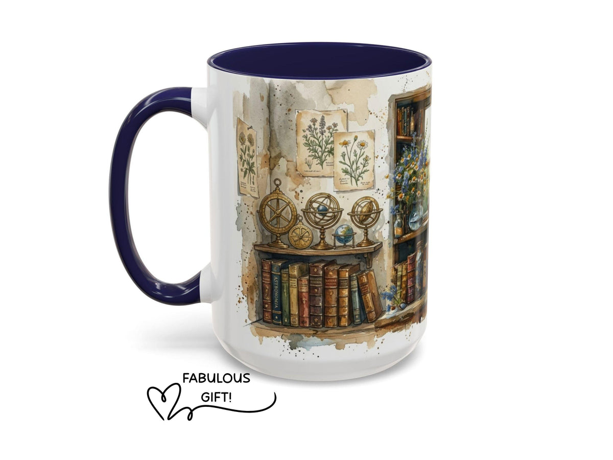 Botanical Apothecary Mug, Cozy Reader Library, Cottagecore Book Lover Gift