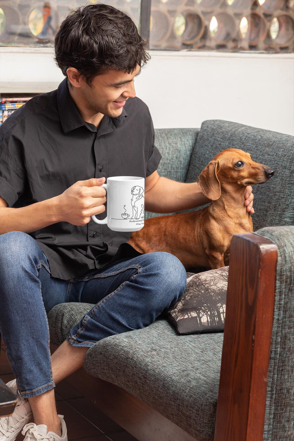Dog Mom Bookworm Mug, Professional Reader Coffee Cup, Cozy Reading Gift