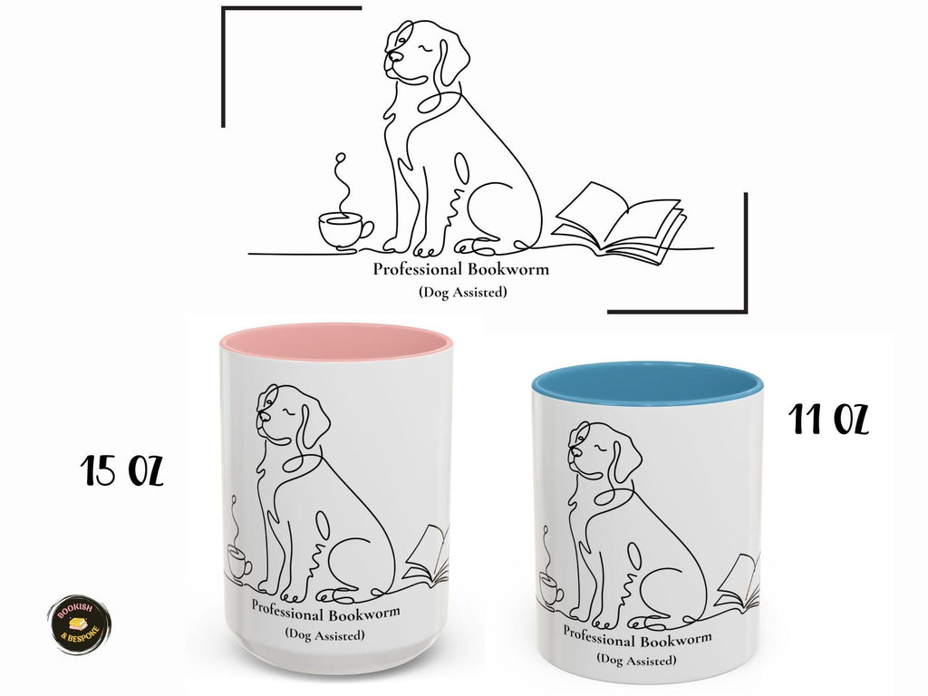 Dog Mom Bookworm Mug, Professional Reader Coffee Cup, Cozy Reading Gift