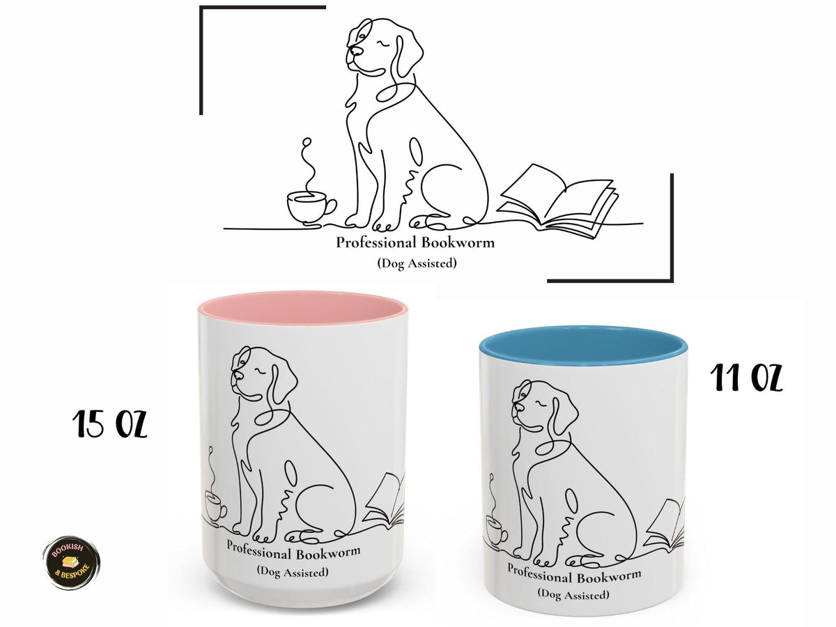 Dog Mom Bookworm Mug, Professional Reader Coffee Cup, Cozy Reading Gift