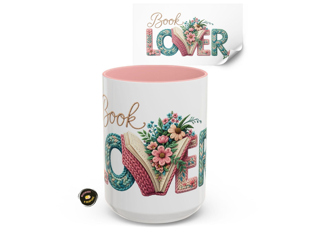 Knitting Book Lover Mug, Reader Gift for Knitters