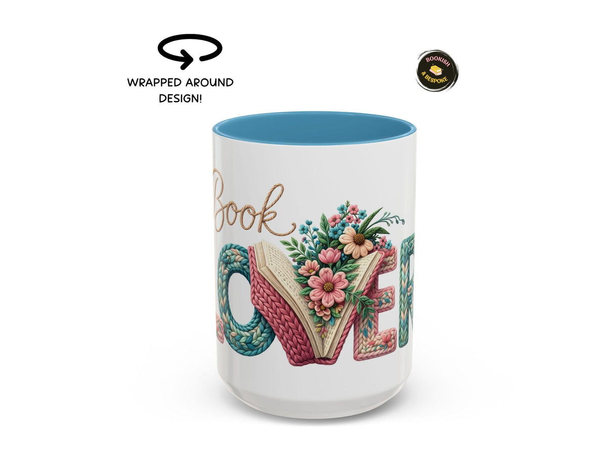 Knitting Book Lover Mug, Reader Gift for Knitters