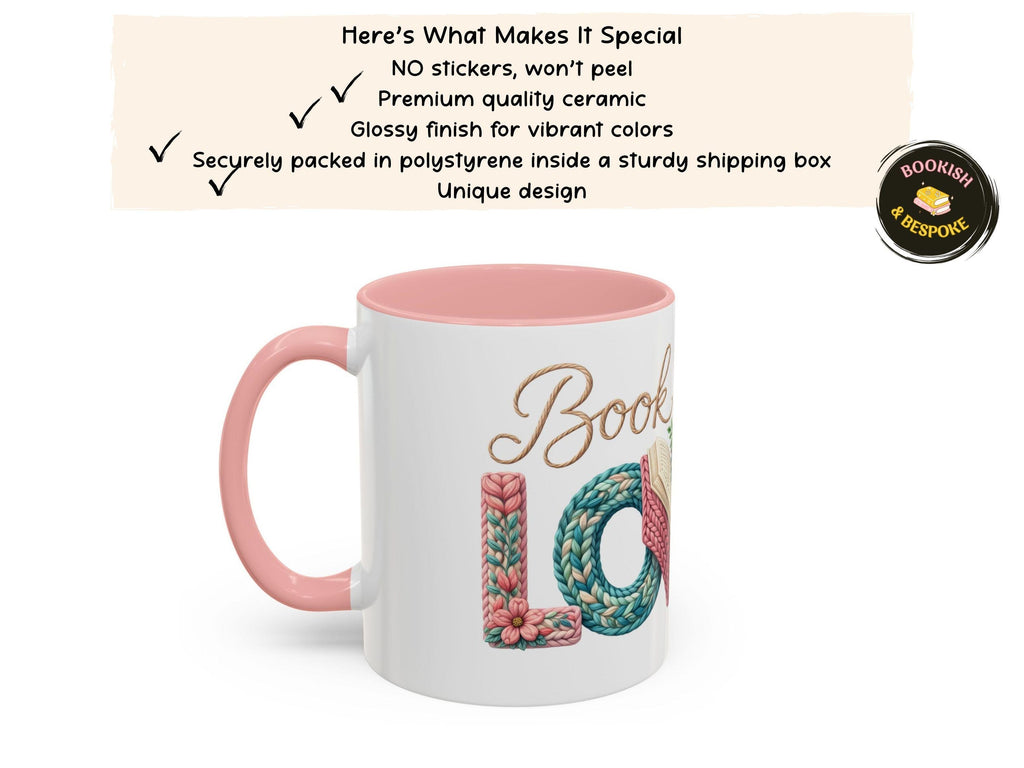 Knitting Book Lover Mug, Reader Gift for Knitters