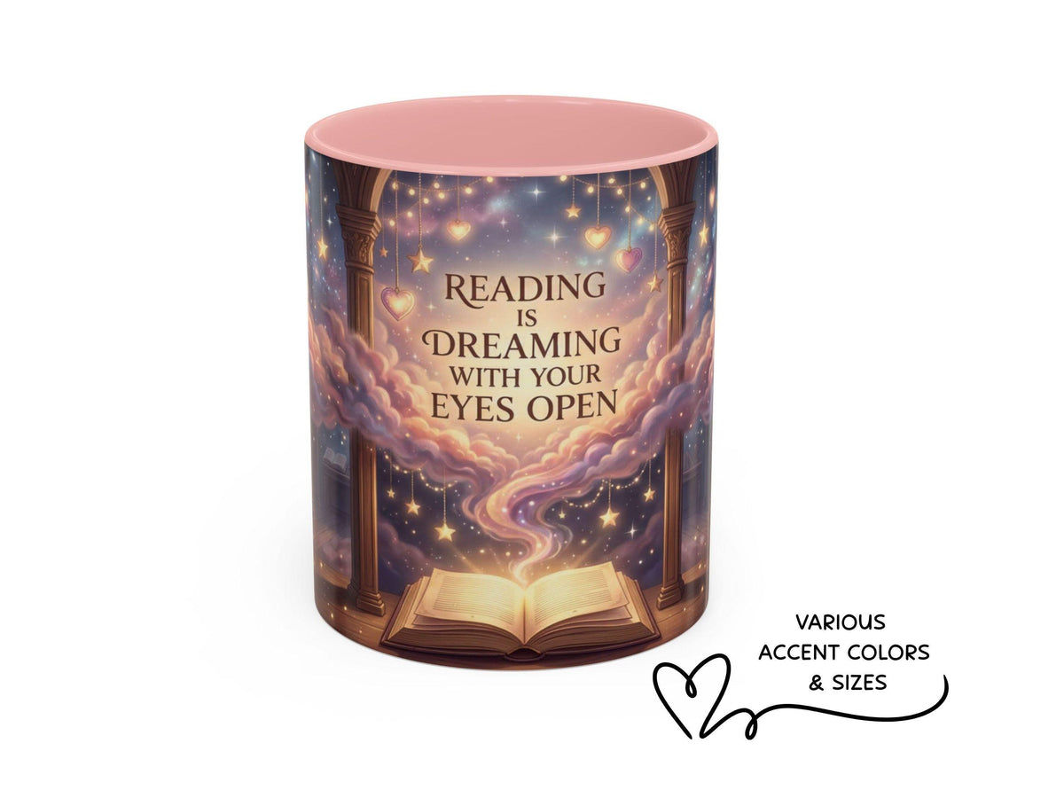 Magical Library Mug, Reading Is Dreaming, Fantasy Reader Gift, Cozy Bookworm Coffee Cup