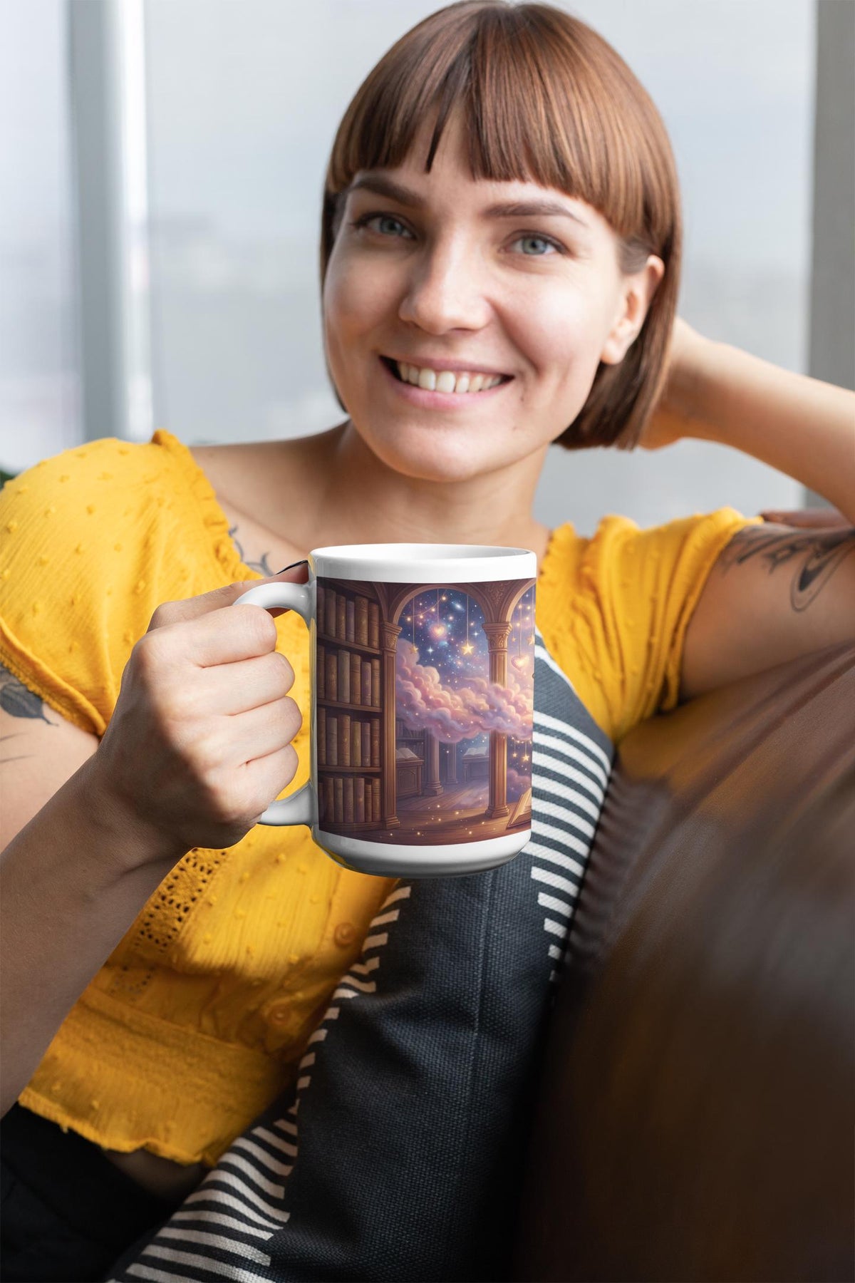 Magical Library Mug, Reading Is Dreaming, Fantasy Reader Gift, Cozy Bookworm Coffee Cup