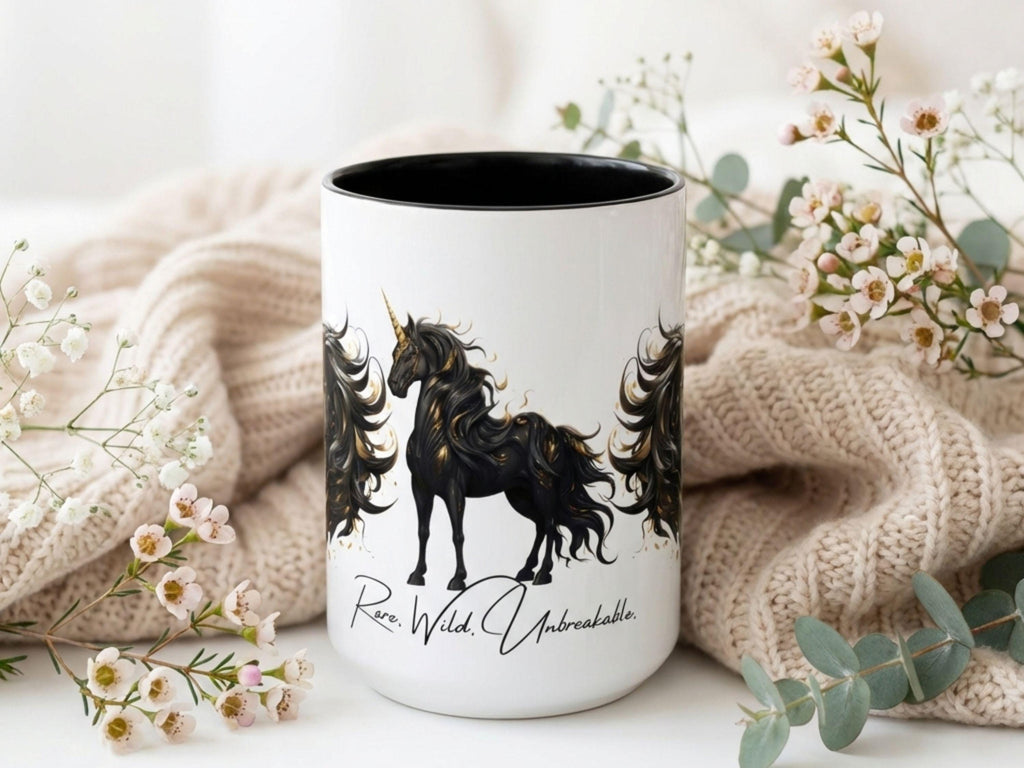 Dark Fantasy Unicorn Coffee Mug, Gothic Magical Gift