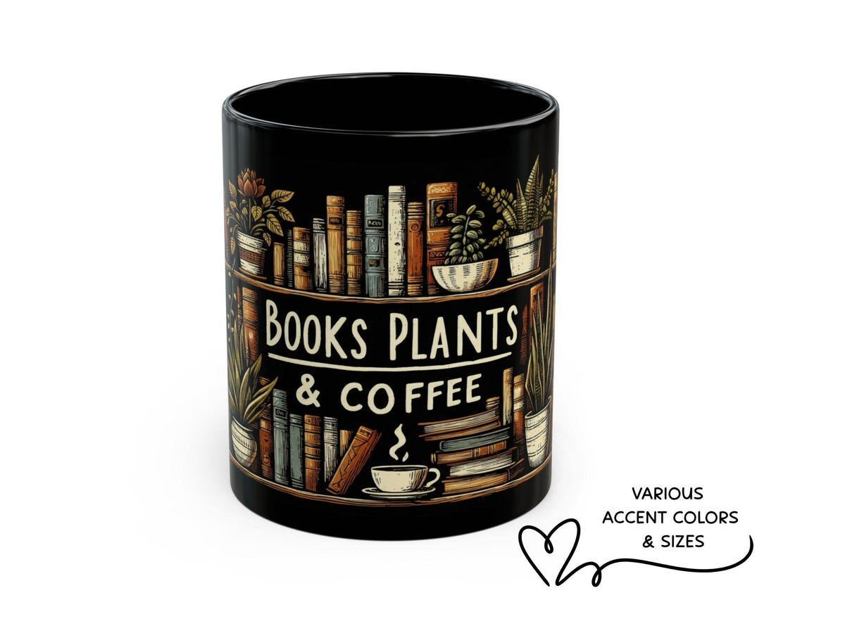 Books Plants Coffee Mug, Plant Lover Gift, Cozy Reader Cup