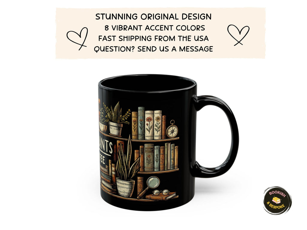 Books Plants Coffee Mug, Plant Lover Gift, Cozy Reader Cup