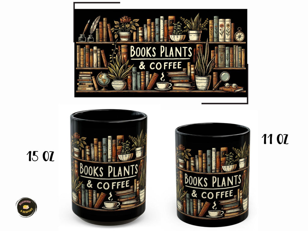 Books Plants Coffee Mug, Plant Lover Gift, Cozy Reader Cup