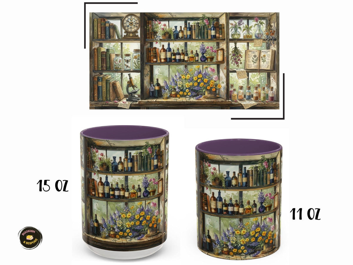 Botanical Apothecary Study Mug, Cozy Cottagecore Reader Book Lover Gift