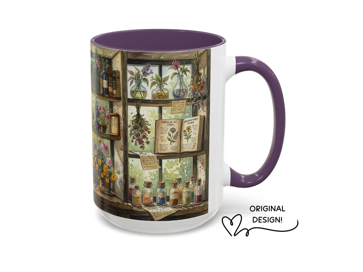 Botanical Apothecary Study Mug, Cozy Cottagecore Reader Book Lover Gift