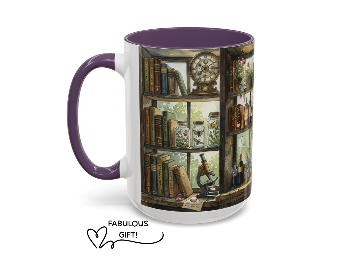 Botanical Apothecary Study Mug, Cozy Cottagecore Reader Book Lover Gift