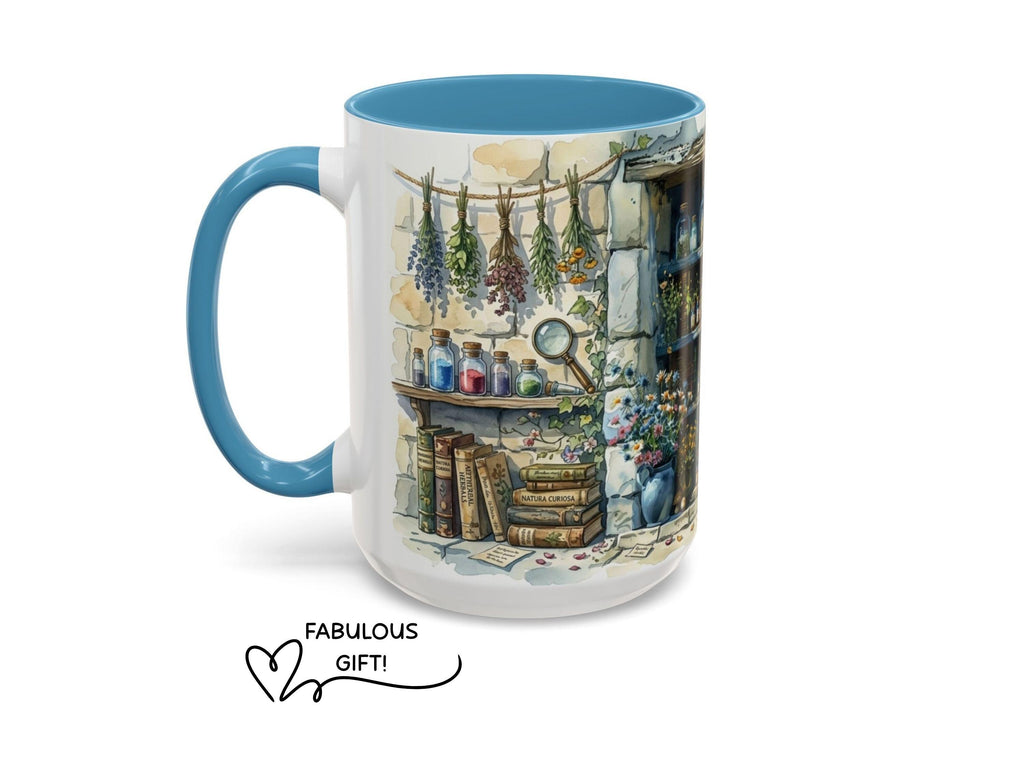 Witch Apothecary Mug, Alchemy Bookshelf Wrap Mug, Potion Library Gift for Book Lovers