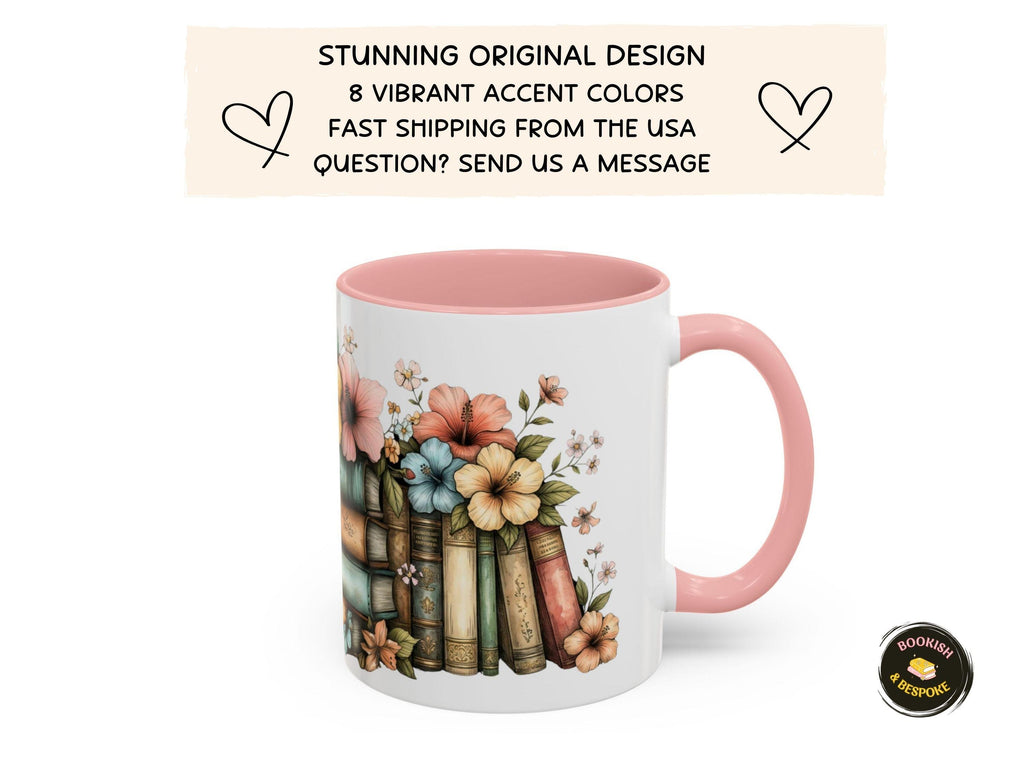 Floral Book Mug Gift, Cozy Reader Cup, Mother’s Day Gift for Mom