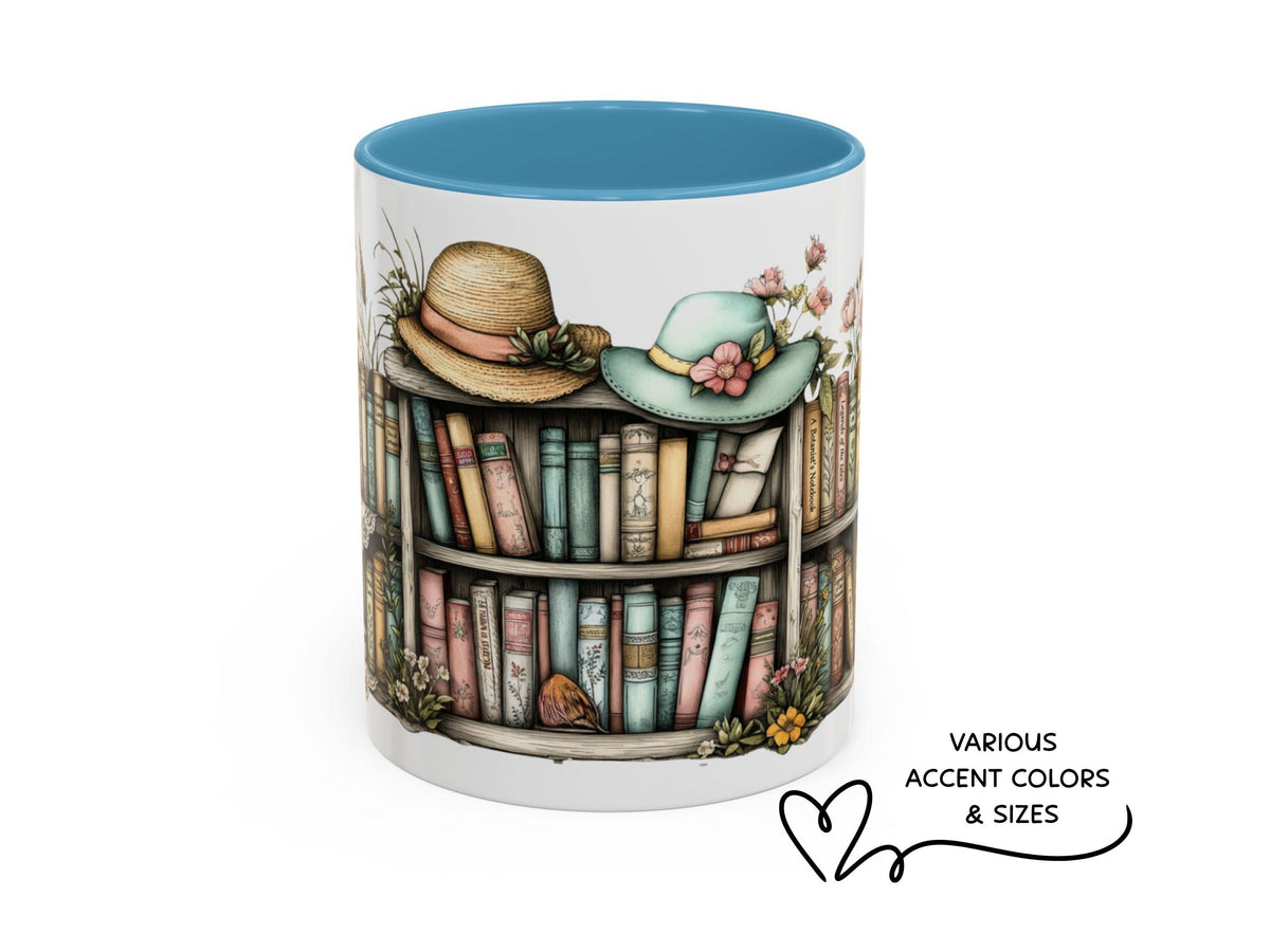 Grandma Nana Bookshelf Floral Hat Mug, Mother’s Day Gift