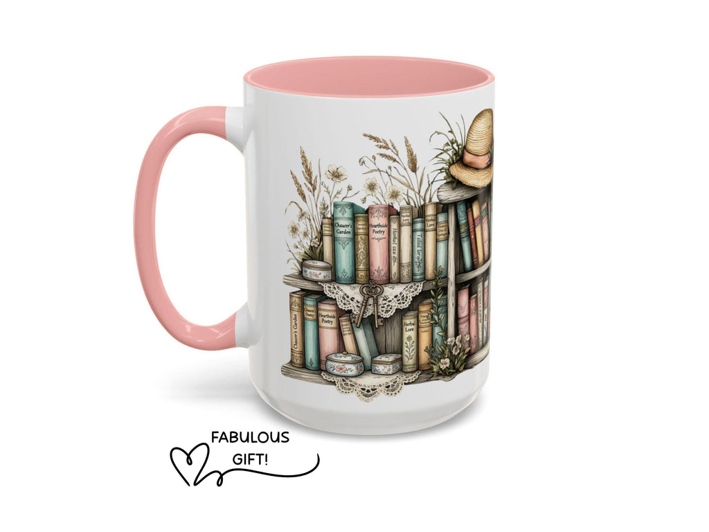 Grandma Nana Bookshelf Floral Hat Mug, Mother’s Day Gift