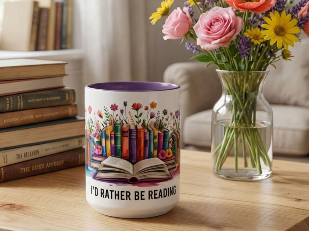 I'd Rather Be Reading Mug, Book Lover Gift, Cozy Reader Coffee Mug