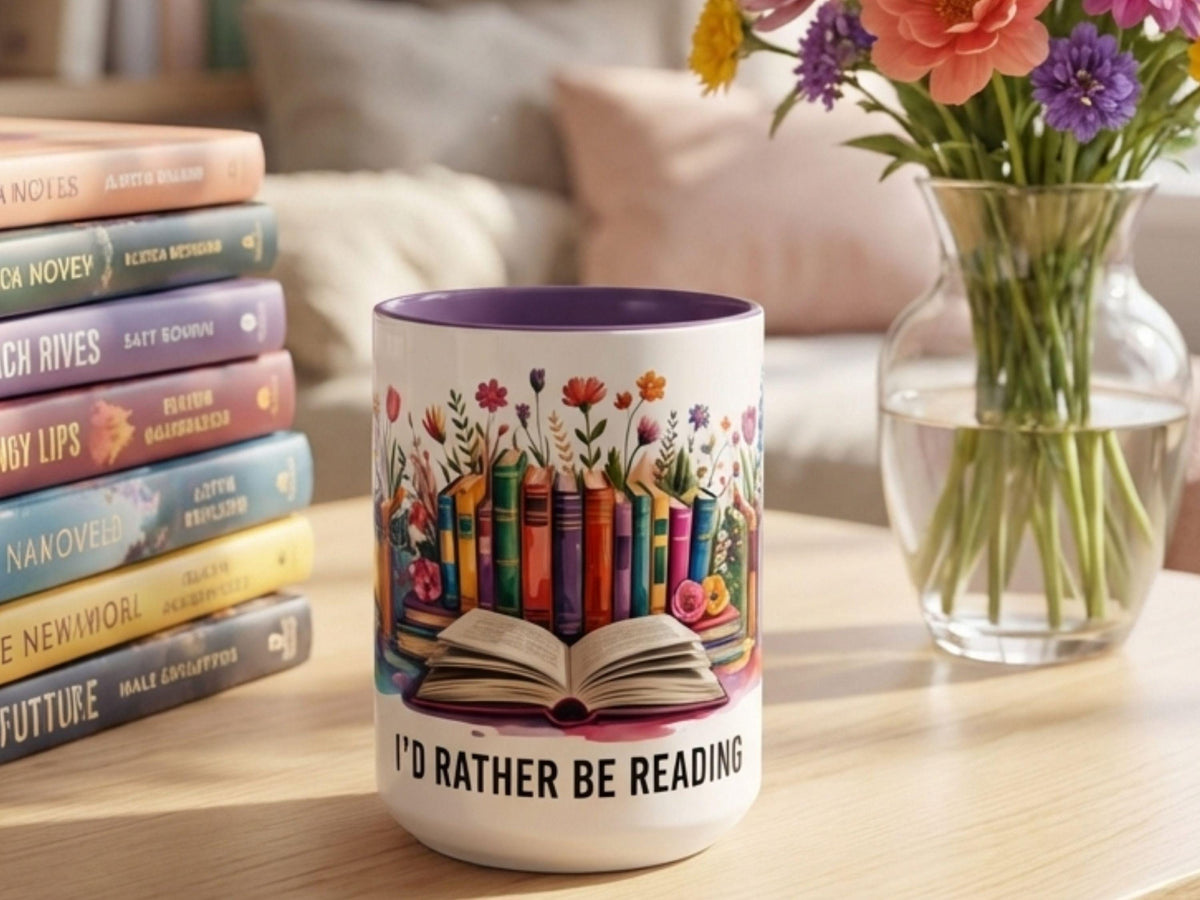I'd Rather Be Reading Mug, Book Lover Gift, Cozy Reader Coffee Mug
