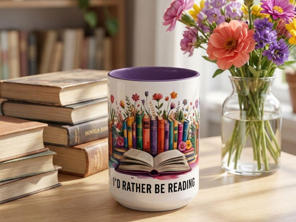 I'd Rather Be Reading Mug, Book Lover Gift, Cozy Reader Coffee Mug