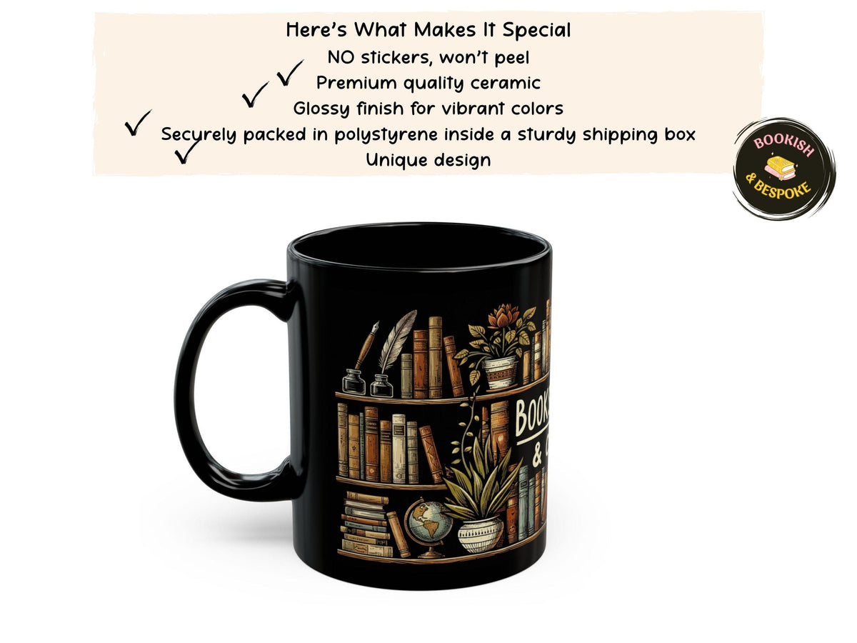 Books Plants Coffee Mug, Plant Lover Gift, Cozy Reader Cup