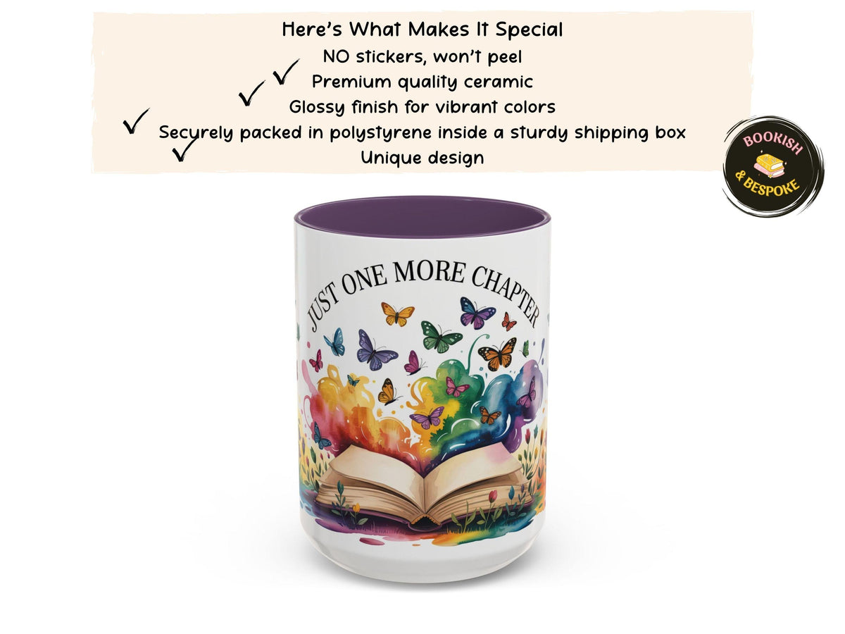 Just One More Chapter Mug, Book Lover Gift, Reader Coffee Cup