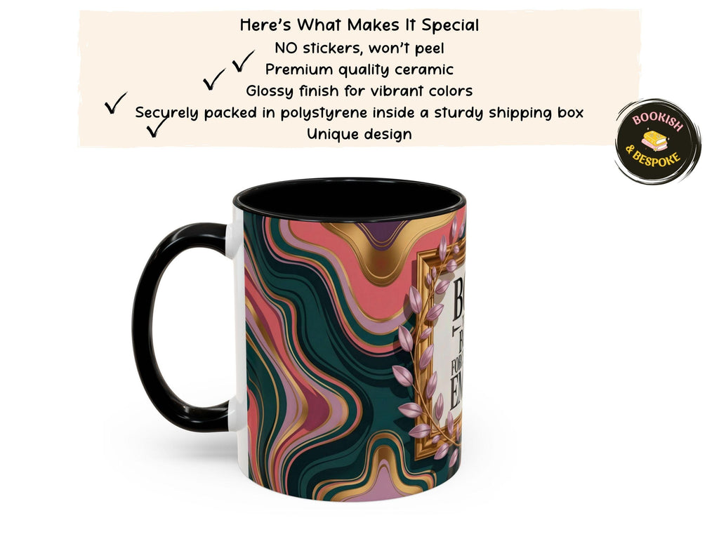 Funny Book Lover Mug, Born Books Forced Emails Coffee Cup, Bookish Humor Mug