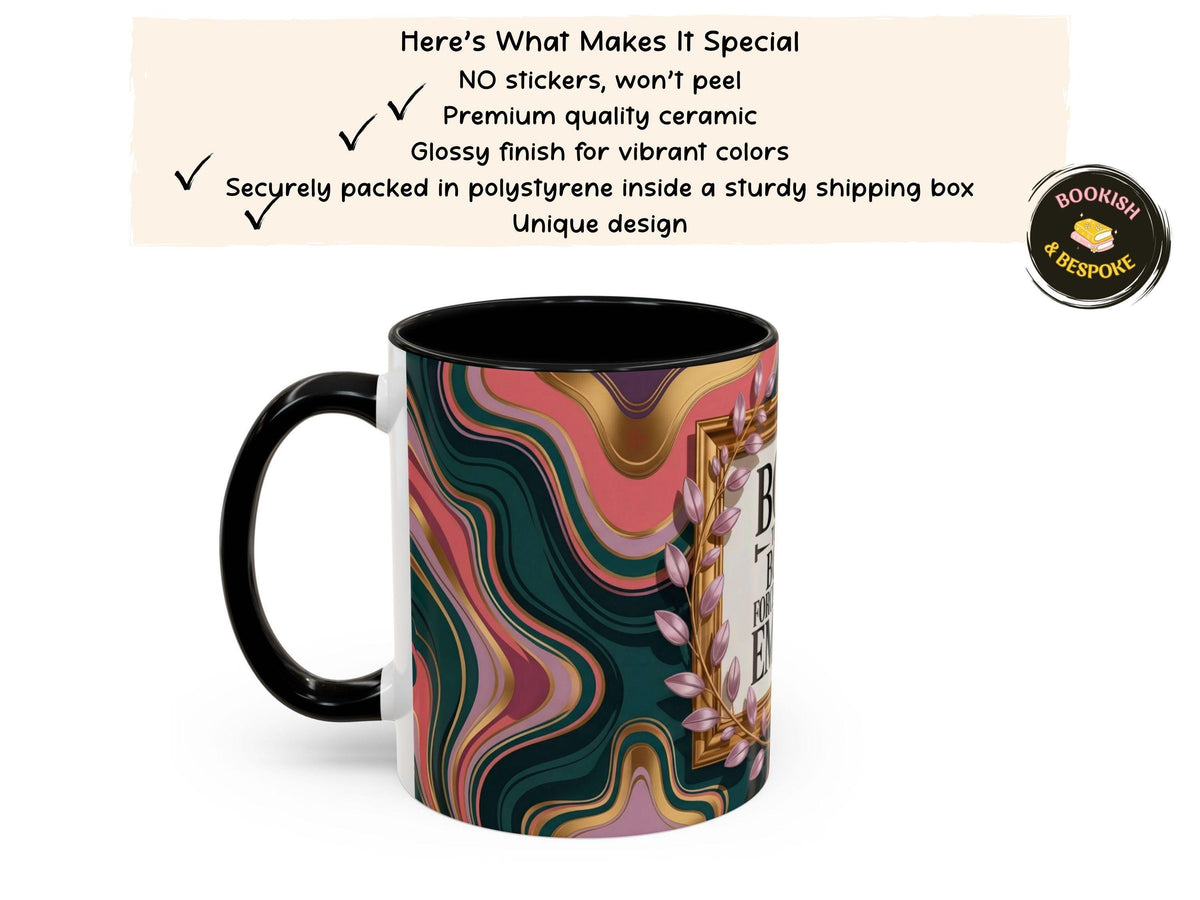 Funny Book Lover Mug, Born Books Forced Emails Coffee Cup, Bookish Humor Mug
