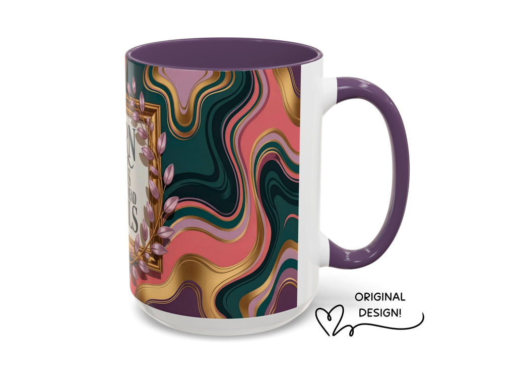 Funny Book Lover Mug, Born Books Forced Emails Coffee Cup, Bookish Humor Mug