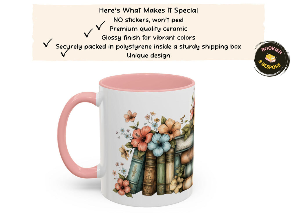 Floral Book Mug Gift, Cozy Reader Cup, Mother’s Day Gift for Mom